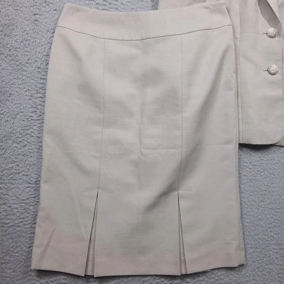 Evan-Picone Black Label Skirt Suit Womens Jacket 8 Skirt 6 Beige 2 Piece Career - Picture 7 of 11